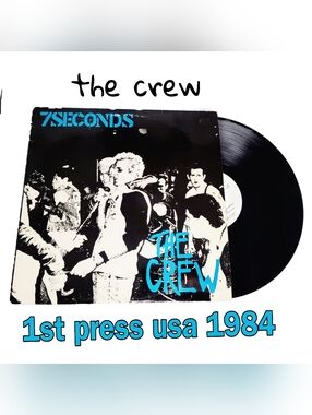 1984 Rare  7 Seconds The Crew 1st Press Vinyl LP -  Blue Cover Art